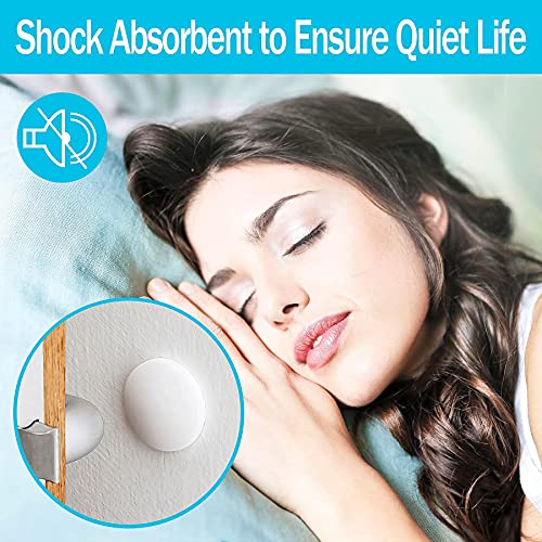 N Brand 1.57Inche Door Stopper Wall Protector, Adhesive Reusable Bumper Protector, With Strong 3M Adhesive,Quiet, Shock Absorbent Gel, Door Knob Wall Shield, White #TOP4