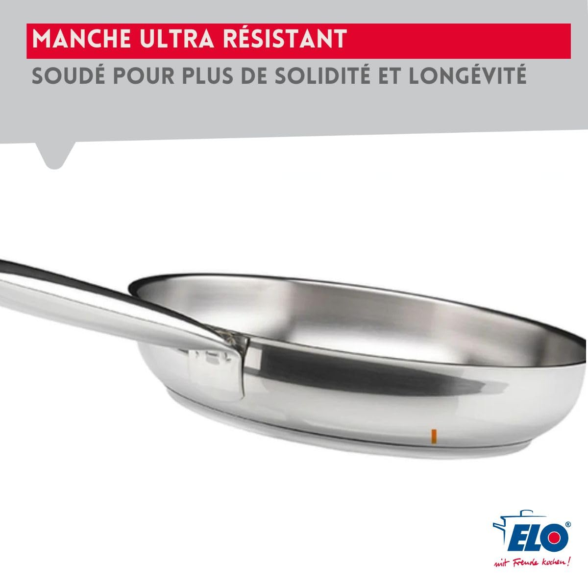 Elo Batterie cuisine 2 poêles 24/32 cm et 2 faitouts 12/14 cm