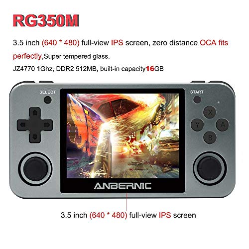 Anbernic Consoles de Jeux Portables , RG350M Console de Jeux Retro OpenDingux Tony System , Free with 32G TF Card Built-in 2500 Jeux , 3.5 Pouces IPS écran Console de Jeux vidéo Portable HDMI Output