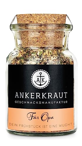 Ankerkraut Für Opa, Bauernfrühstück Gewürz als Sonderedition, Zubereitung für Kartoffeln, zuckerfrei, deftige Mahlzeit, Geschenk für die Familie, 90 g im Korkenglas