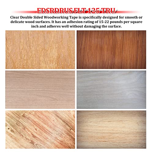 Edsrdrus Flt 125 Tru Clear Double Sided Woodworking Tape For Delicate Surfaces And Smooth Surfaces 1-1/2 Inch Width Cnc Machine Tape Template Routing Removable Residue-Free Surface-Safe 90 Feet #TOP2