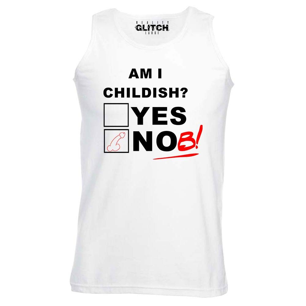 Reality Glitch Am I Childish? Mens Vest White