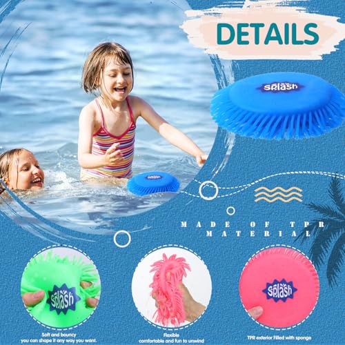 Graplan Frisbee Splash Disc, 3 Stück Wasser-Fliegenscheiben, Frisbee Splash Disco, Weiche Fliegenscheibe für Kinder, Wasserabsorbierender TPR-Schwamm