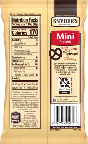 Miniatura 3 de Snyder's of Hanover Mini pretzels, bolsas de 1.5 onzas, 48 unidades