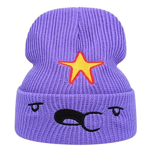 UMiCHOi Cool Anime Beanie Hats for Adults Men Women Funny Hat Cartoon Beanie Cap for Teens Purple