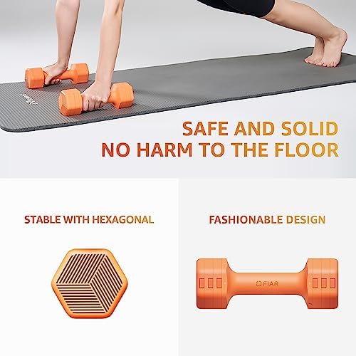 FIAR Adjustable Weight Dumbbells Set of 2 - A Pair 1.8kg 2.7kg 3.6kg 4.5kg (0.9-2.25kg Each) Free Weights Sets for Home Gym Equipment Workouts Strength Training for Women, Men,Teens 3 Colors