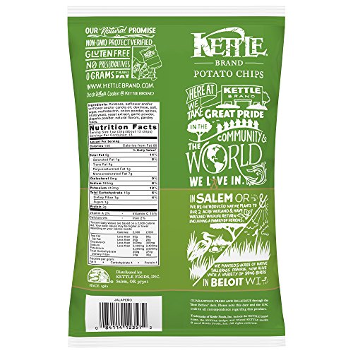 Image of Kettle Brand Potato Chips, Jalapeno Bags, 13 Ounce (Pack of 10)