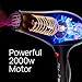TREZORO Professional Blow Dryer for Women – Ionic Hair Dryer 2000W for Salon & Personal Use – Powerful, Fast & Quiet Drying for Curly Hair, Unwanted Frizz – Design for Travel – 8.2ft Cord – Black