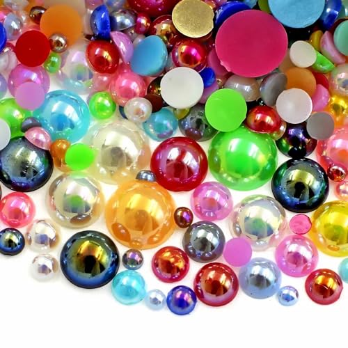 UYTRDVG AB Color Half Round Pearls
