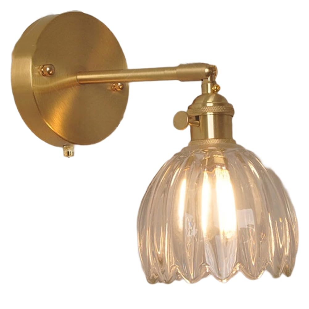 Éclairage mural en verre ambré style loft chic pour luminaire de chevet de chambre