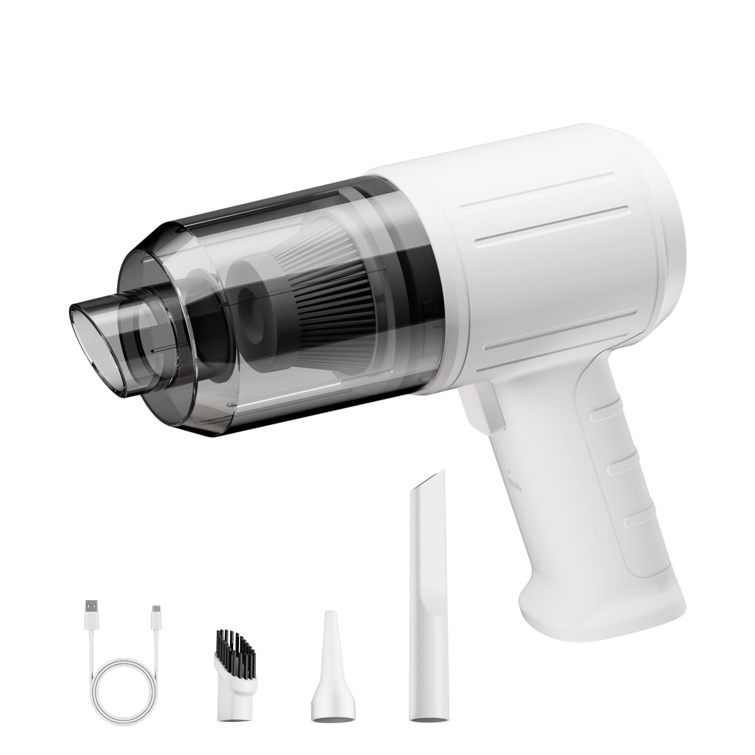 CORRDIREC Handheld Vacuum Cordless Car Vacuum,Rechargeable Hand Vac Powerful Suction 15000PA for Car Home Office (White)