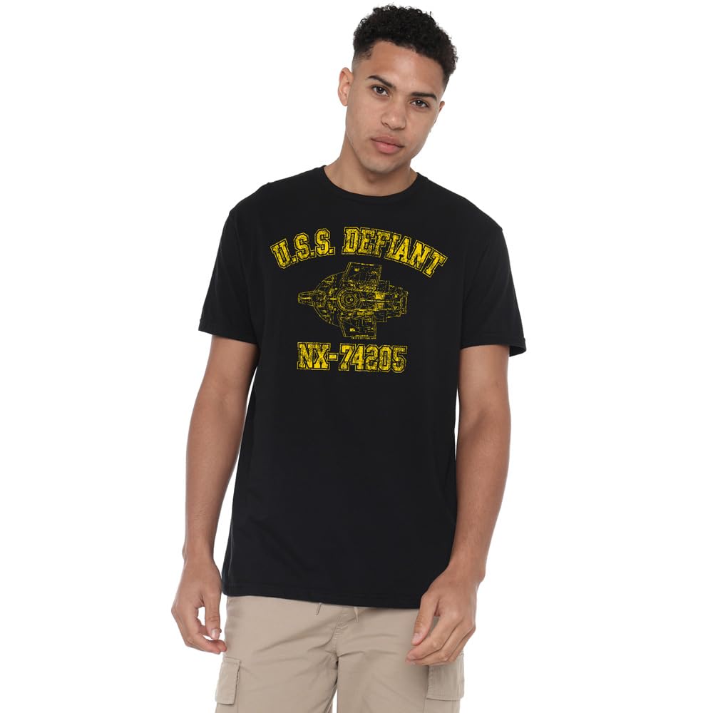 Star Trek Men's Black Defiant Athletic T-Shirt in Size XL, Sports Direct