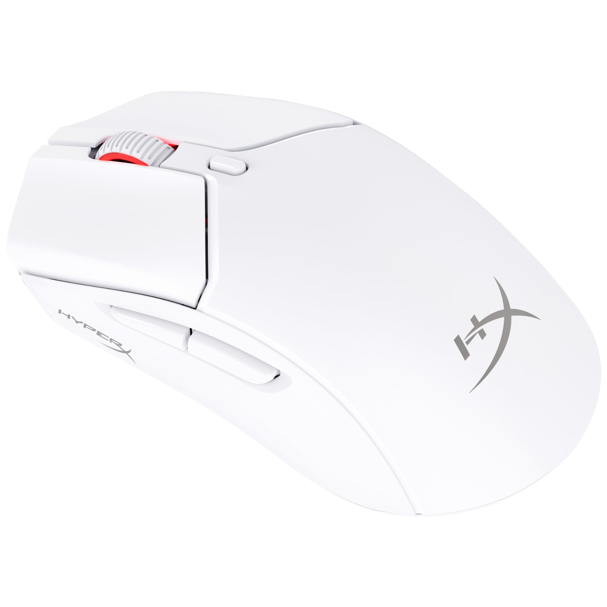 HyperX Haste 2 Wireless – Ratón gaming inalámbrico, ultraligero 61g, batería 100h, sensor preciso HyperX 26K, cable HyperFlex 2, antideslizamiento, color Blanco