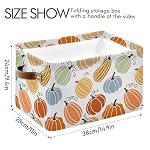 senya Thanksgiving Basket Fall Basket, Pumpkin Autumn Foldable Fabric Collapsible Storage Bins Organizer Bag for Storage - Image 3