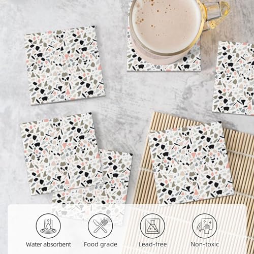 Dessous de verre en céramique avec support lot de 6 pour décoration de table moderne - 7