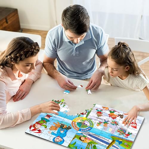 Image of Ankit Toys & Games 100-Piece Jigsaw Puzzles for Kids Ages 6+, Educational and Engaging Geography Puzzle with Vibrant Map Learning (Four Seasons)