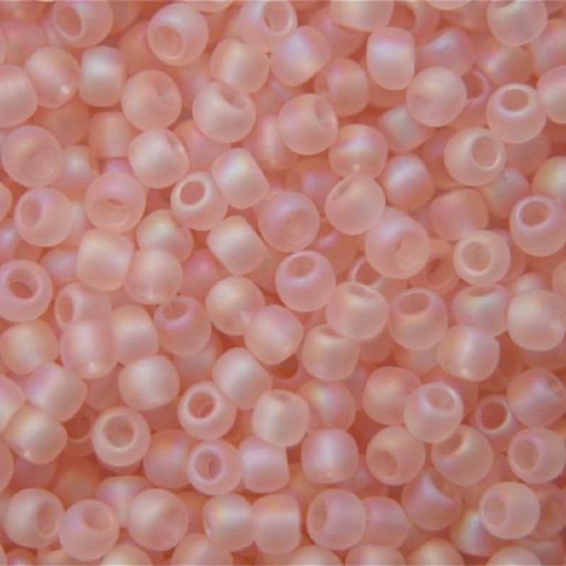 10 g TOHO Round Seed Beads Rocailles, Size 11/0, Transparent Rainbow Frosted Rosaline (# 169F), Japan, Glass โ image 1