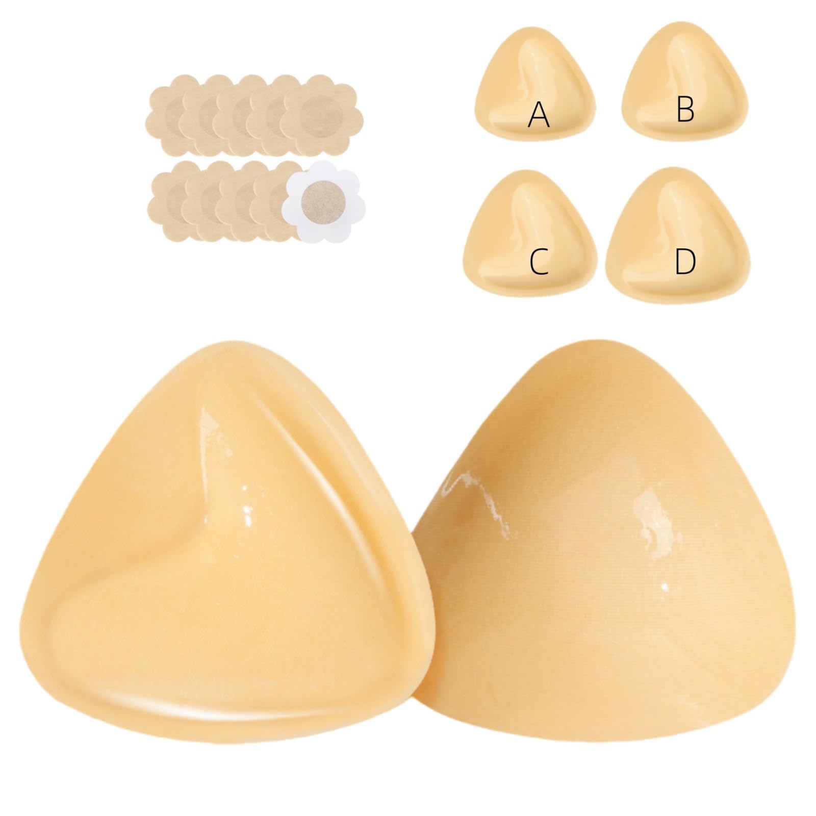 Photo 1 of Uiheex Double Sided Sticky Bra Inserts, Reusable Push Up Adhesive Pads with Padding for Bikini, Swimsuit, Sports Bra & Strapless Dresses Beige D