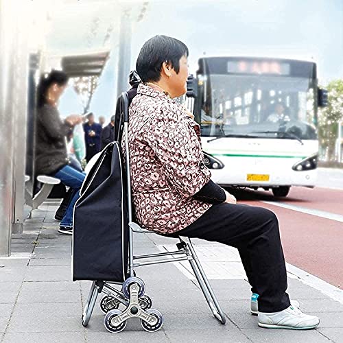 COUYY Trolley faltsam einkaufen Trolley, schwarz 40l hohe kapazität Shopping Trolley Tasche alte Mann supermarkt leichte… – Bild 6