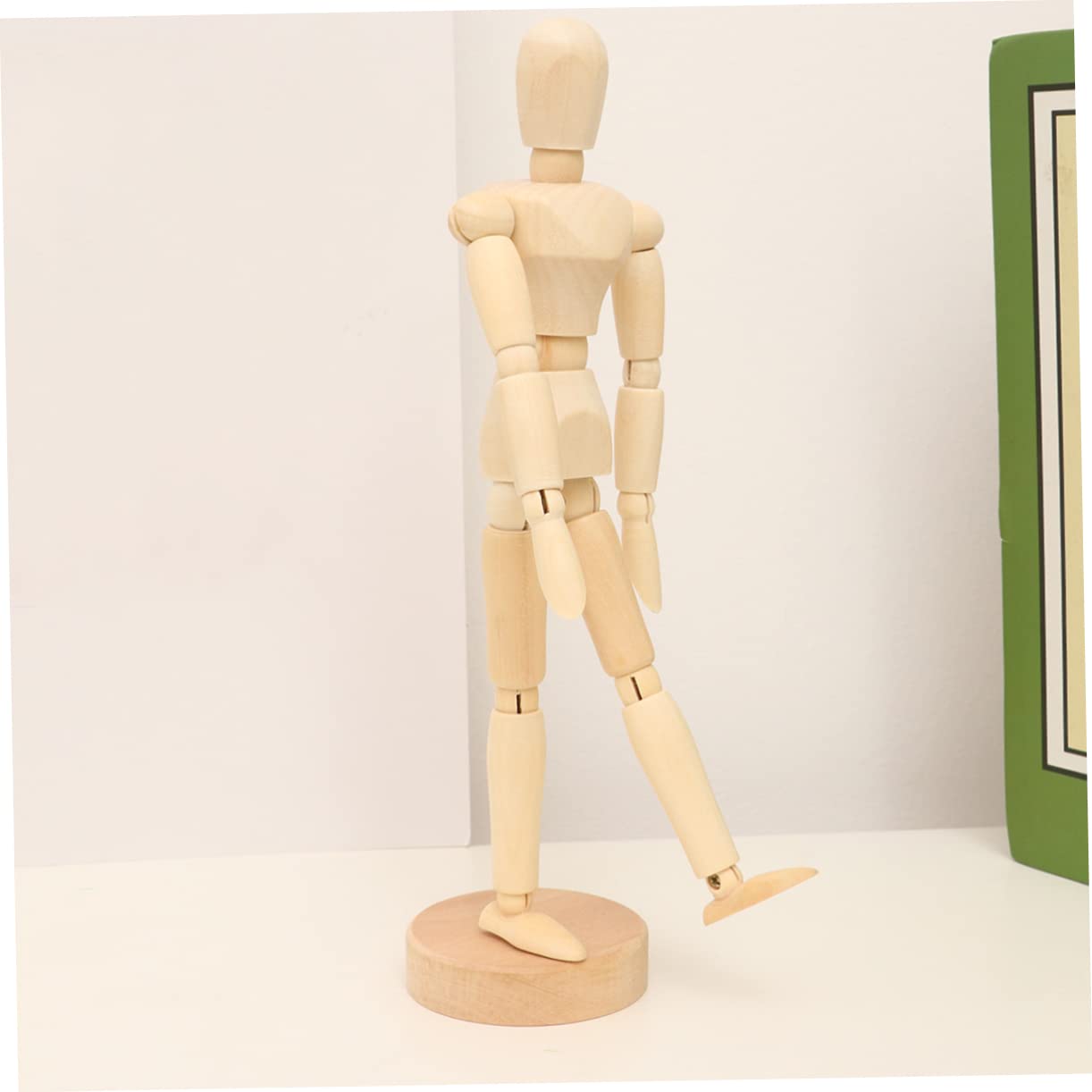 JEWEDECO 8 Inch Wooden Puppet Ornament Doll Armature Jointed Doll Sketch Model Art Decoration