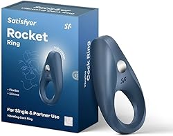 Satisfyer Rocket Ring Anillo de pene | Silicona | Anillo retardante con 10 modos de vibración | Recargable | Anillo pene para hombres y parejas | Efecto de congestión intenso retardante | Impermeable