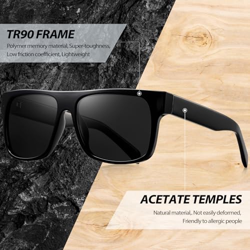Image of Joopin Polarized Sunglasses Men Women UV400 Protection, Big Chunky Square Sun Glasses, Designer Shades Retro Sunnies Driving