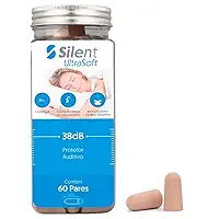 Protetor Auricular Silent Ultra 60 Pares 38dB mais alto NRR, Protetor de ouvido confortáveis para dormir, viajar, concertos, estudar, ruído alto, trabalhar (Bege)
