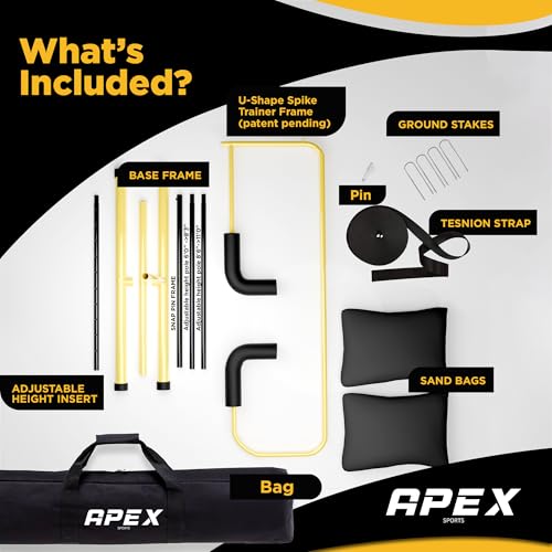 image for Apex Sports Volleyball Spike Trainer – Adjustable Solo Practice Stat