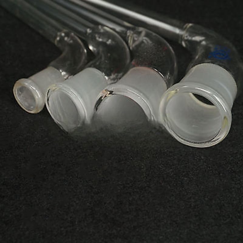 Morbio in vetro borosilicato ad alto contenuto, Adattatore for vetro da distillazione congiunto Tubo dritto in borosilicato con curvatura a 105 gradi 4 dimensioni Articoli da laboratorio(Joint 14-23)