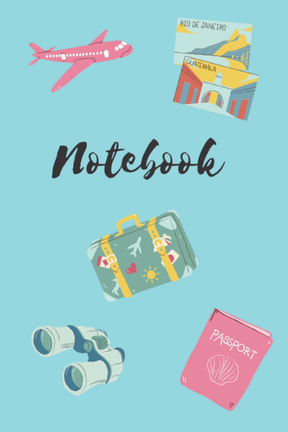 Notebook: Travel Style Colorful Blank Lined Notebook