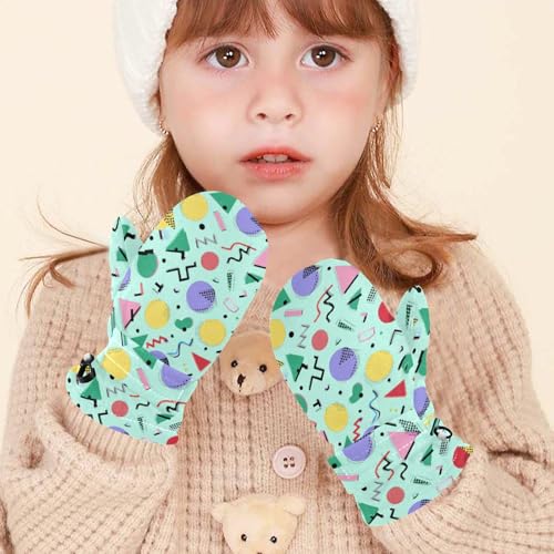 Image of Plaaee Early 1990s Pattern Kids Glove Warm Mitten Winter Favor for Toddler Boys and Girls Children Cold Weather Gloves