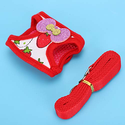 Small Animals Harness, Pet Animal Leash Set Comfortable Chest and Soft with Harnesses Strap Traction Vest for Rabbit Hamster Guinea Pig Lead S Bunny (M)