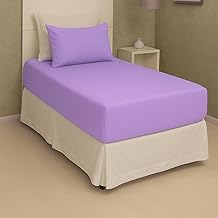 Jogo de Lençol Solteiro 2 Peças Liso Malha 100% Algodão (Lilás)