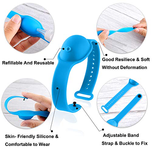 HINZER 5PCS Adult Kids Hand Gel Storage Wristband Dispenser with Squeeze Bottle