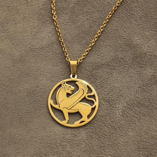 Persian Empire Winged Lion Necklace Pendant Persia Art4