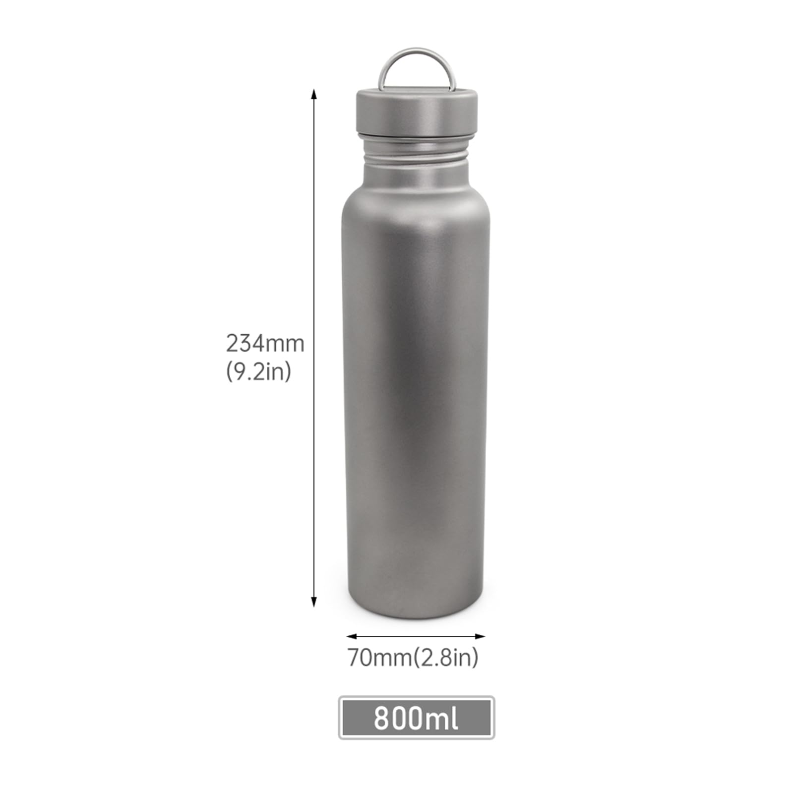 RiToEasysports Butelka do Wody Tytanowej 600 Ml 800 Ml z Filtrem Jednowarstwowym do Jazdy na Rowerze na Siłowni (800 ml)