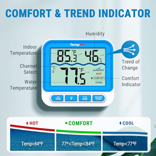 Image of TempPro TempAir Solar Pool Thermometer Floating with Waterproof Sensor