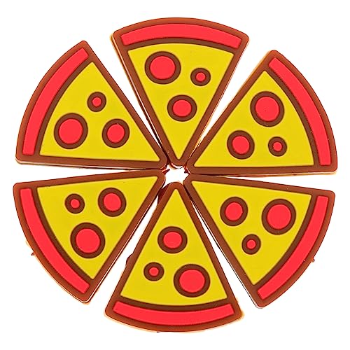 KICHOUSE 6pcs Pizza Tennis Racket Dampeners Heart Dampener Tennis Racket Silicone Vibration