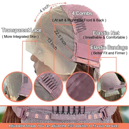 Image of 32 Inch 4 /27 Highlight 13x4 Body Wave Lace Front Wigs Human Hair 180 Density Glueless HD Transparent Honey Blonde Ombre Lace Frontal Wigs Pre Plucked With Baby Hair Colored Wig For Women