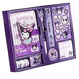 JIACHEN サンリオノートキャラクター萌えおもしろDIY女の子おもちゃシールプレゼント手帳材料かわいいおしゃれなセット材料シール子供の記念プレゼントかわいいシール(パープル)