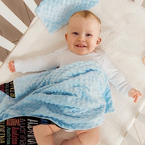 Image of Custom Baby Blanket - Personalized Names Design - Soft Plush Blanket with Double Layer Dotted Backing for Boys Girls Color23(47x60 inches)