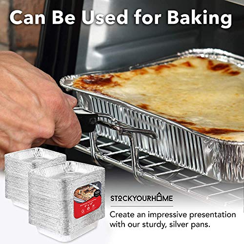 image for Stock Your Home Aluminum Pans 9x13 Disposable Foil Baking Pans (100 Pa