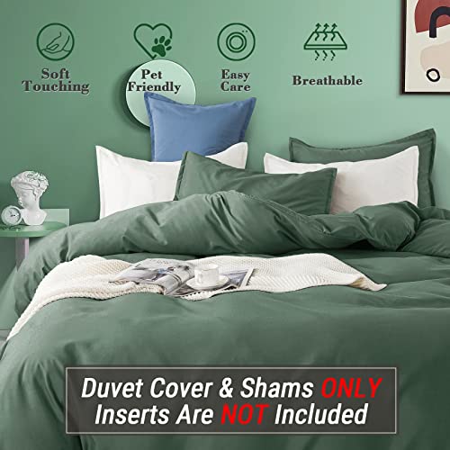 Kinmeroom Green Duvet Cover California King Size-Ultra Soft And Breathable 3 Pieces Bedding Duvet Cover Set With Zipper Closure-1 Duvet Cover And 2 Pillow Shams(104 * 98",Green) #TOP1