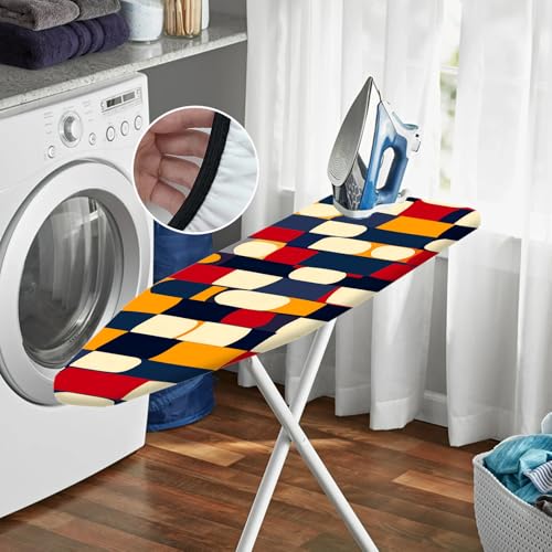 Image of Nuxovilar Colorful Geometric Blocks Ironing Board Cover 15x54 Polyester