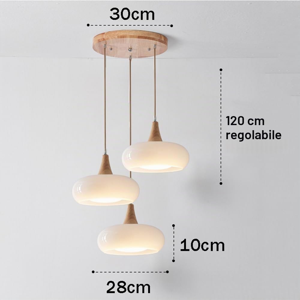 Lampada a sospensione in vetro di latte a grappolo nordico Magazzino di luce Vetro arancione Lampadario moderno di metà secolo Lampadario a tamburo Lampada a sospensione a soffitto in fattoria