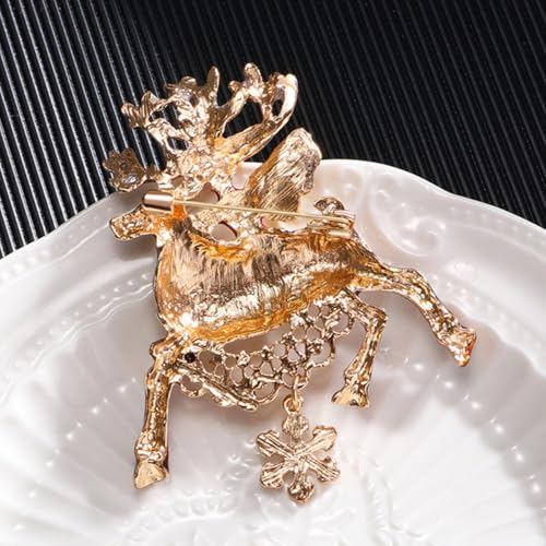 Image of Enamel Brooch Pin For Women Men, Vintage American Flag Crystal Lapel Pin, Christmas Brooch Suit Dress Clips Accessory Gift