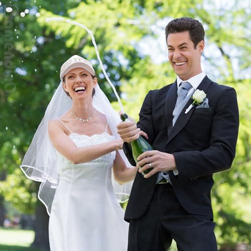 Image of Framendino, Bachelorette Bride White Trucker Hat Baseball Cap with Detachable Veil for Party