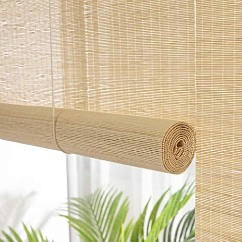 Bambus Raffrollo,Lichtfilter Bambus-Rollo,Decken- oder Wandmontage Cover