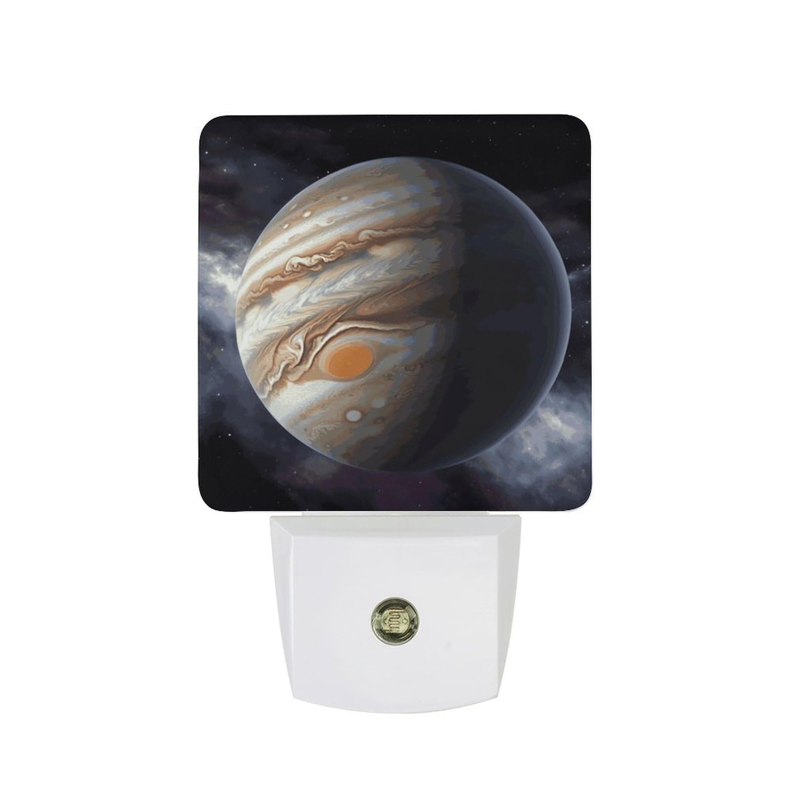 FodPand Night Light Plug Into Wall with Dusk to Dawn Sensor 0.5w Modern LED Jupiter Landscape Plug in Night Lamp Warm White Glow Nightlight for Bedroom Hallway Kitchen Bathroom Stairs Corridor