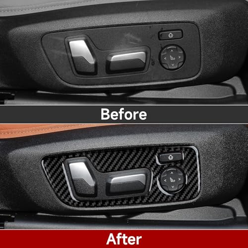 Image of 2PCS Seat Adjustment Knob Switch Buttons Cover Trim Carbon Fiber Decal Sticker fits for BMW X3 G01 X4 G02 X5 G05 X6 G06 2018-2024 Accessories (Style A)